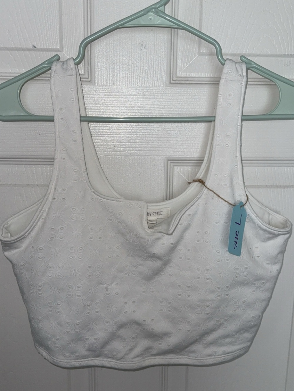 Shabby Chic White Eyelet Tank Top